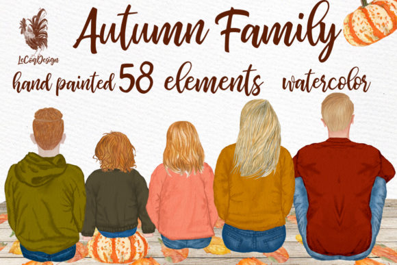 Autumn Clipart Family Illustrations