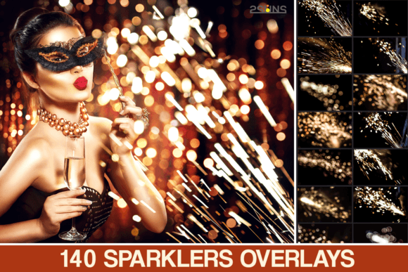Christmas Sparklers Lights, Christmas Photo Overlays