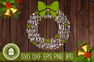 Christmas Wreath with Words for Crafts