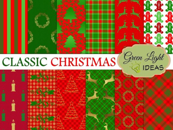 Classic Christmas Scrapbook Backgrounds Patterns