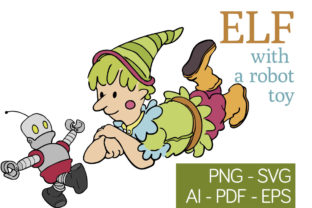 Elf Enjoying a Robot Toy
