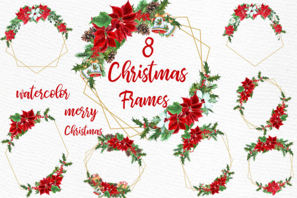 Geometric ChristmasFrames Illustrations