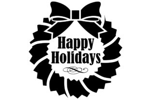 Happy Holidays Wreath Illustrations