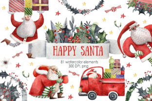 Happy Santa - Watercolor Illustrations