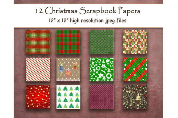 Retro Country Christmas Digital Paper