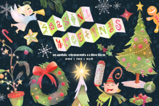 Season’s Greetings Graphics Set: A Festive Illustration for Local Branding