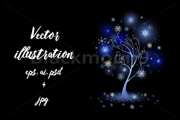 Tree with Snowflakes Illustrations
