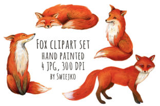 Watercolor Red Fox Illustrations for Bloggers and Publishers
