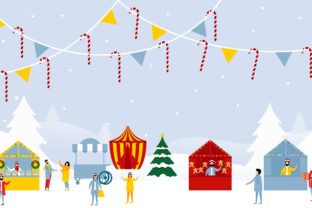 Winter City and Christmas Market Banner